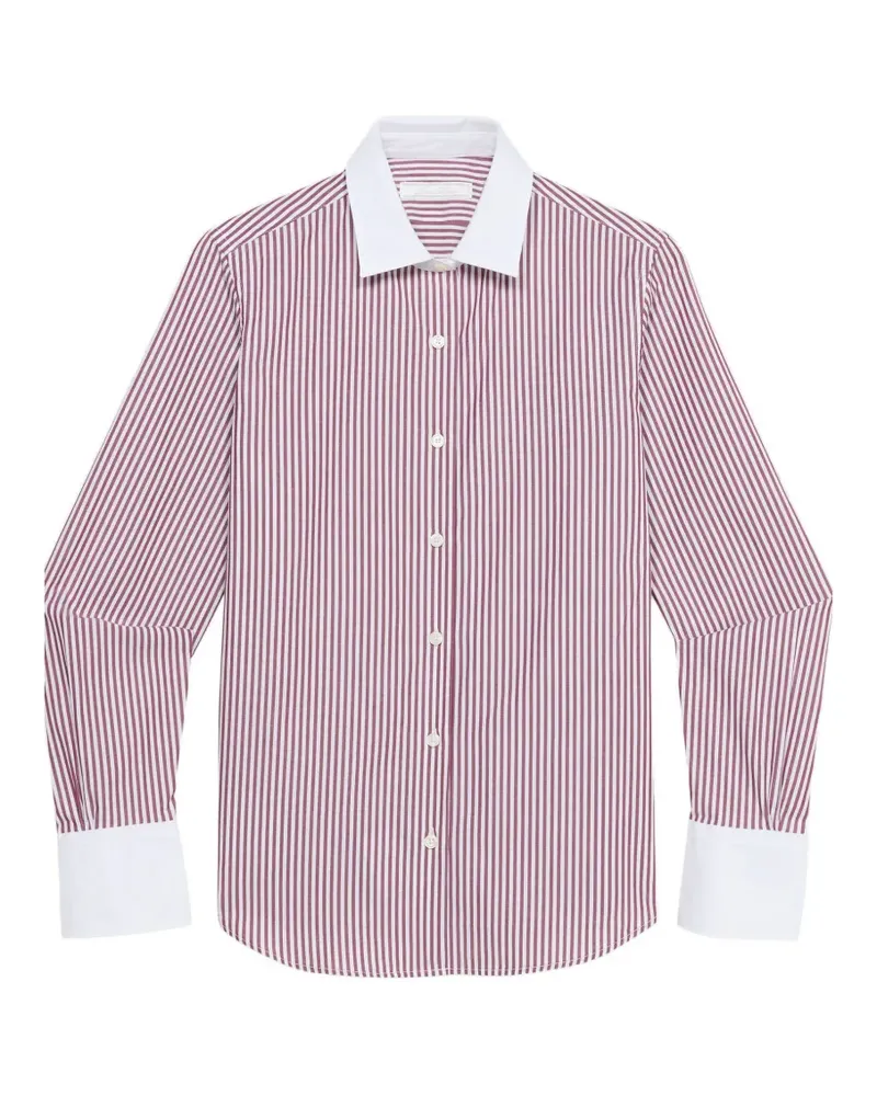 Brooks Brothers contrast-collar striped shirt Rot