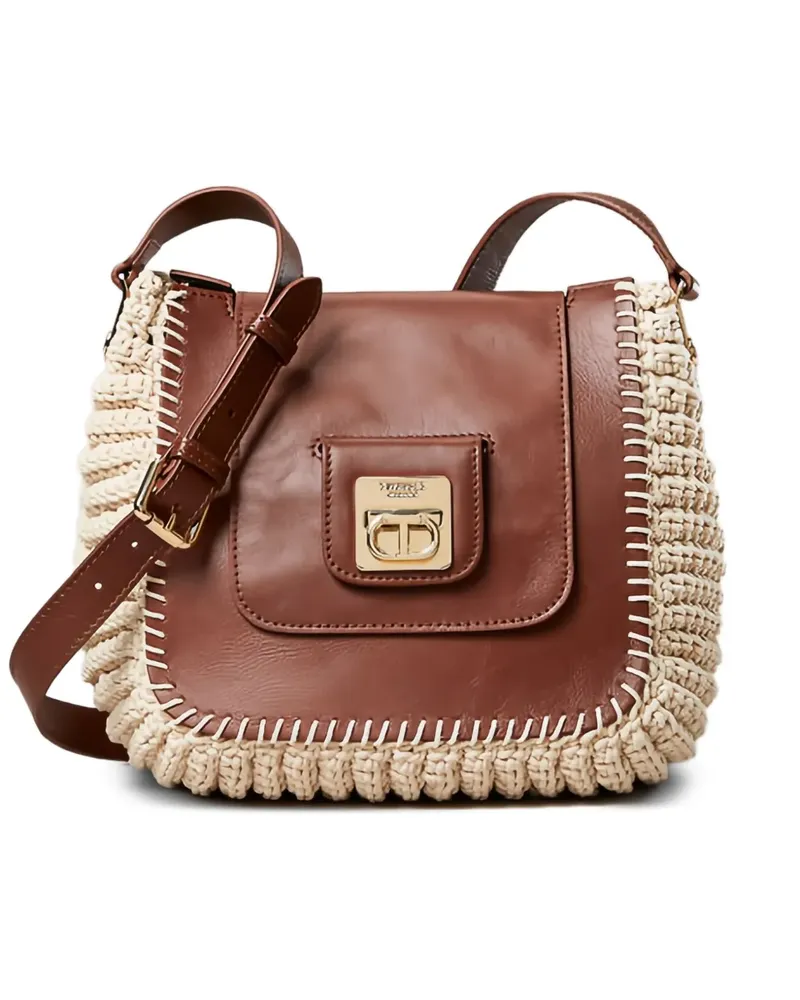 Twin-Set Schultertasche mit Einsätzen - Braun Braun