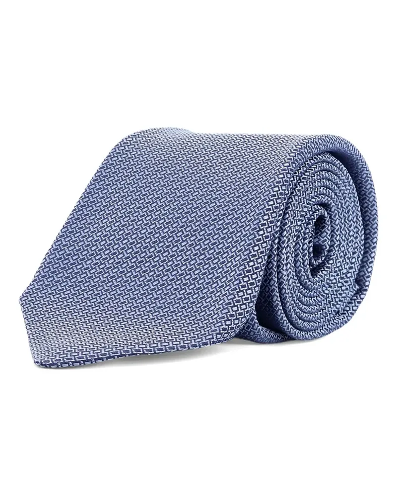 Kiton Gemusterte Krawatte - Blau Blau