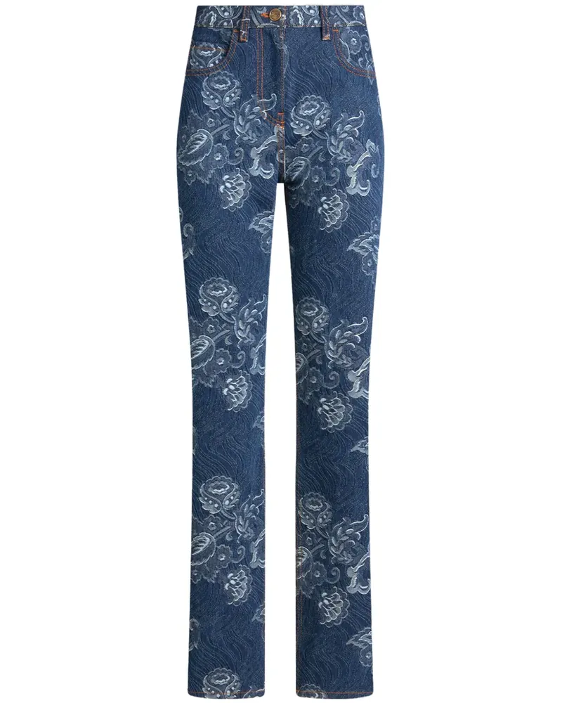 Etro Jeans mit Jacquardmuster - Blau Blau