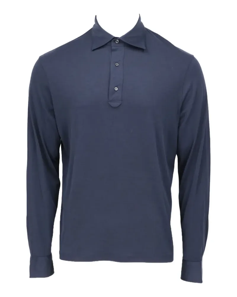 Isaia long-sleeve polo shirt - Blau Blau