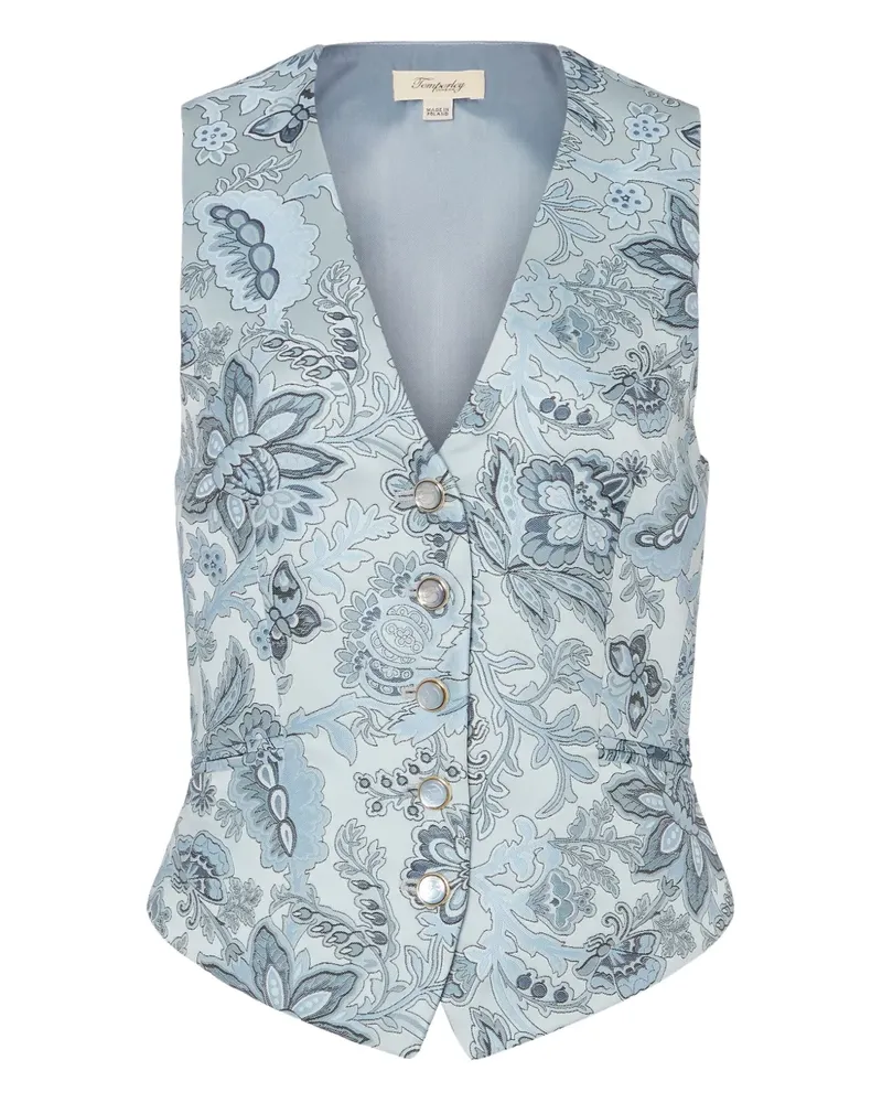 Temperley London Weste mit Blumen-Print - Blau Blau
