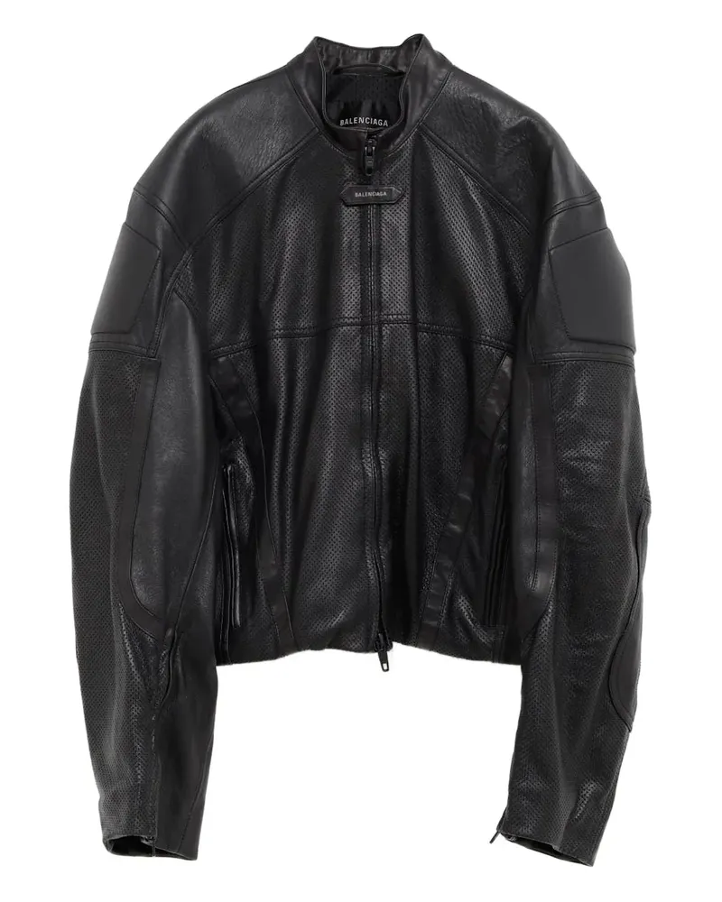 Balenciaga Perforierte Lederjacke - Schwarz Schwarz