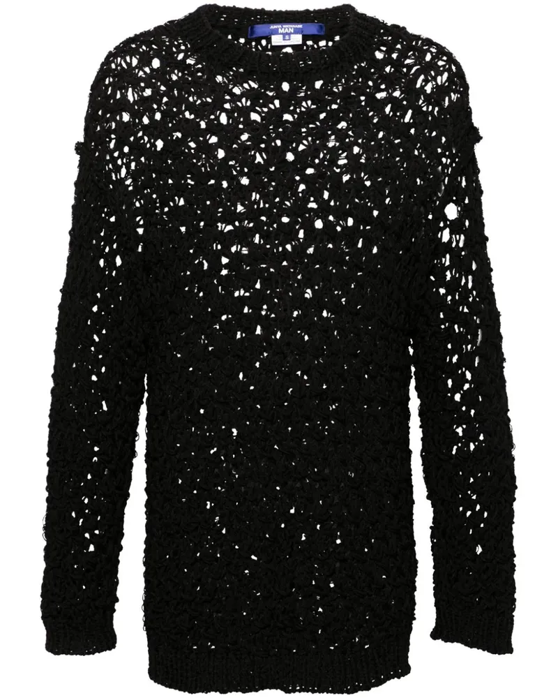 Junya Watanabe Leinengemisch-Pullover in Lochstrick - Schwarz Schwarz
