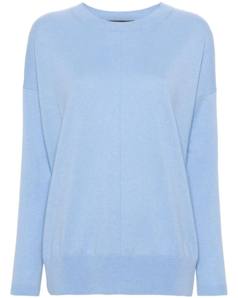 INCENTIVE! cashmere Kaschmirpullover mit rundem Ausschnitt Blau