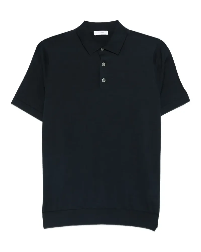 Diktat fine-knit polo shirt - Blau Blau