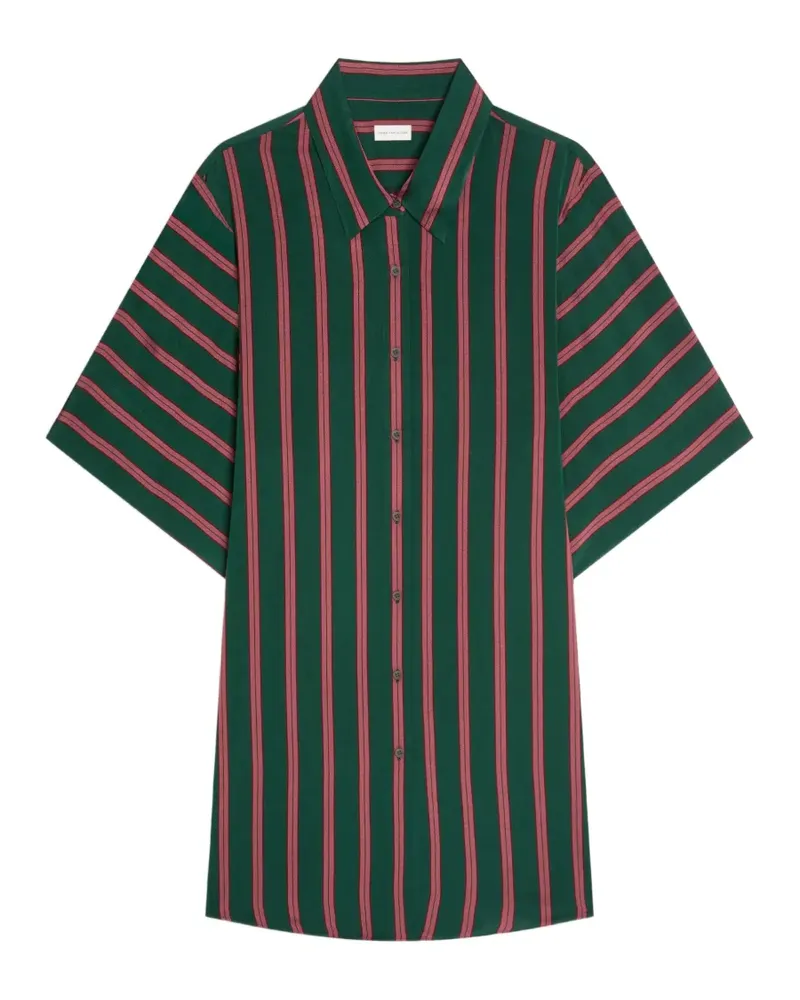 Dries van Noten Gestreiftes Hemdkleid - Grün Grün