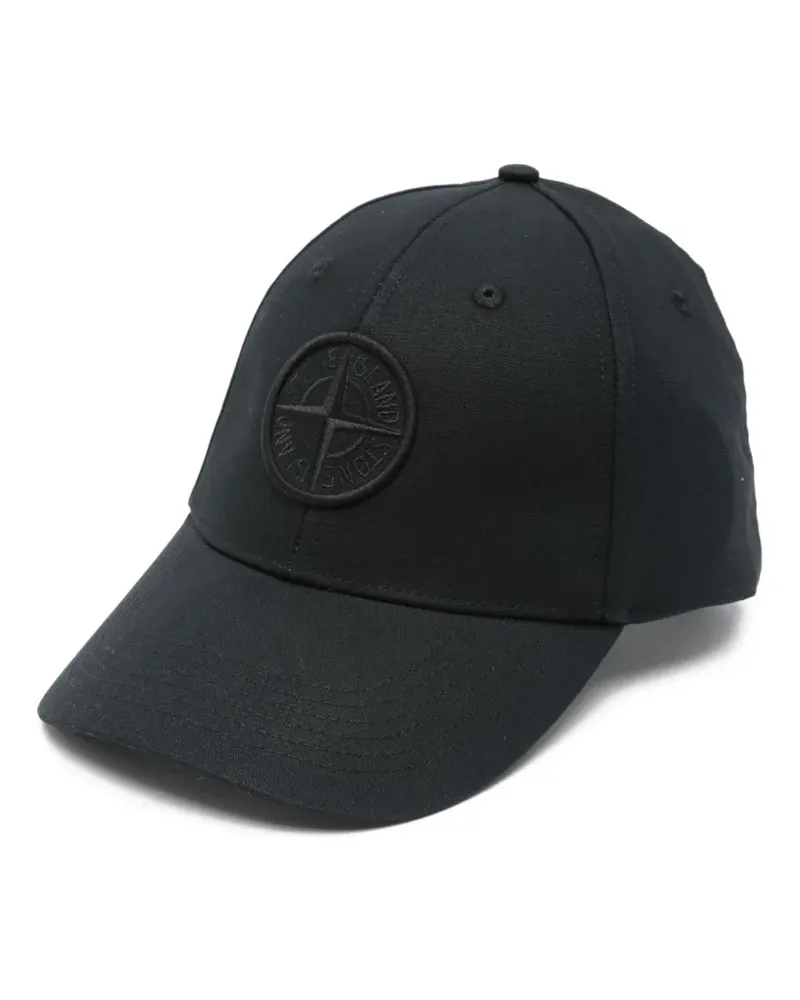 Stone Island Baseballkappe mit Logo-Stickerei - Schwarz Schwarz
