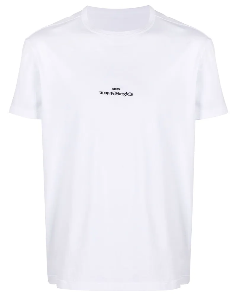 Maison Margiela T-Shirt mit Logo-Print - Weiß Weiß
