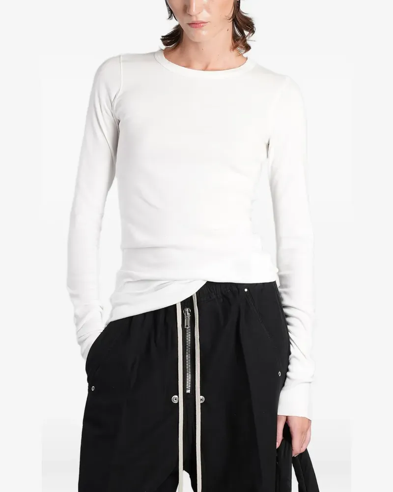 DRKSHDW by Rick Owens Geripptes Langarmshirt - Weiß Weiß