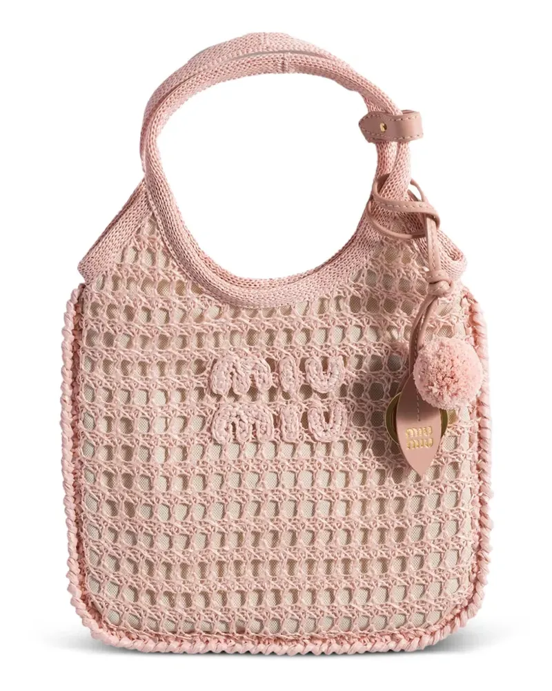 Miu Miu Ivy raffia crochet handbag - Rosa Rosa