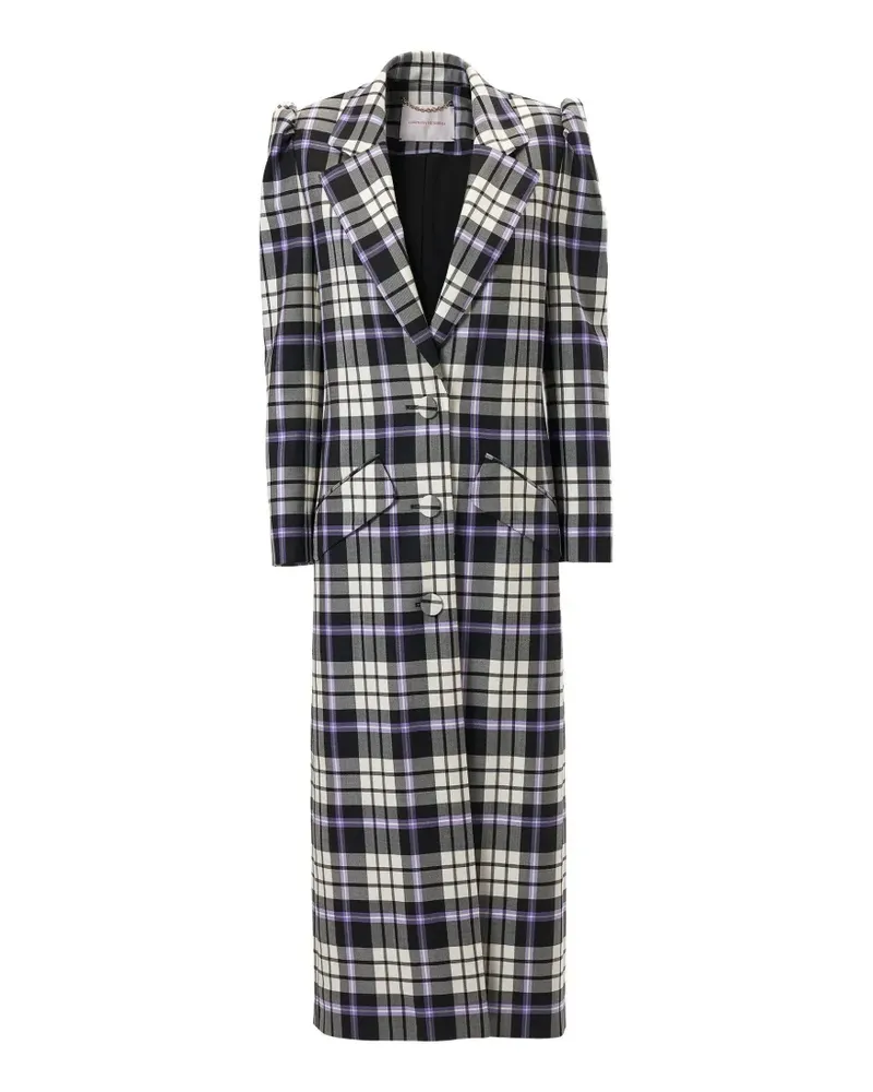 Carolina Herrera New York Karierter Mantel - Schwarz Schwarz