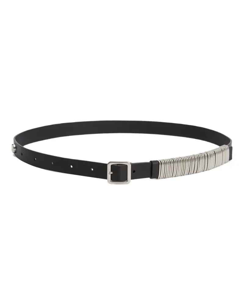 Jil Sander Gürtel mit Metallring - Schwarz Schwarz