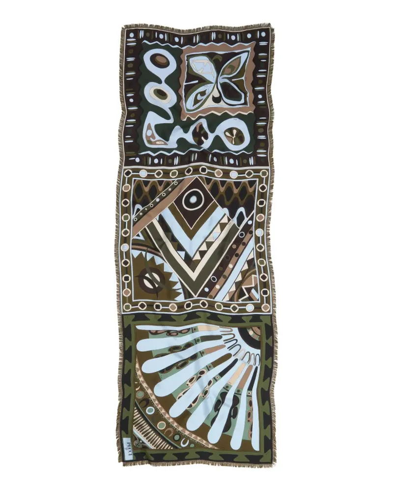 Emilio Pucci Seidenstola mit Print-Mix - Grün Grün