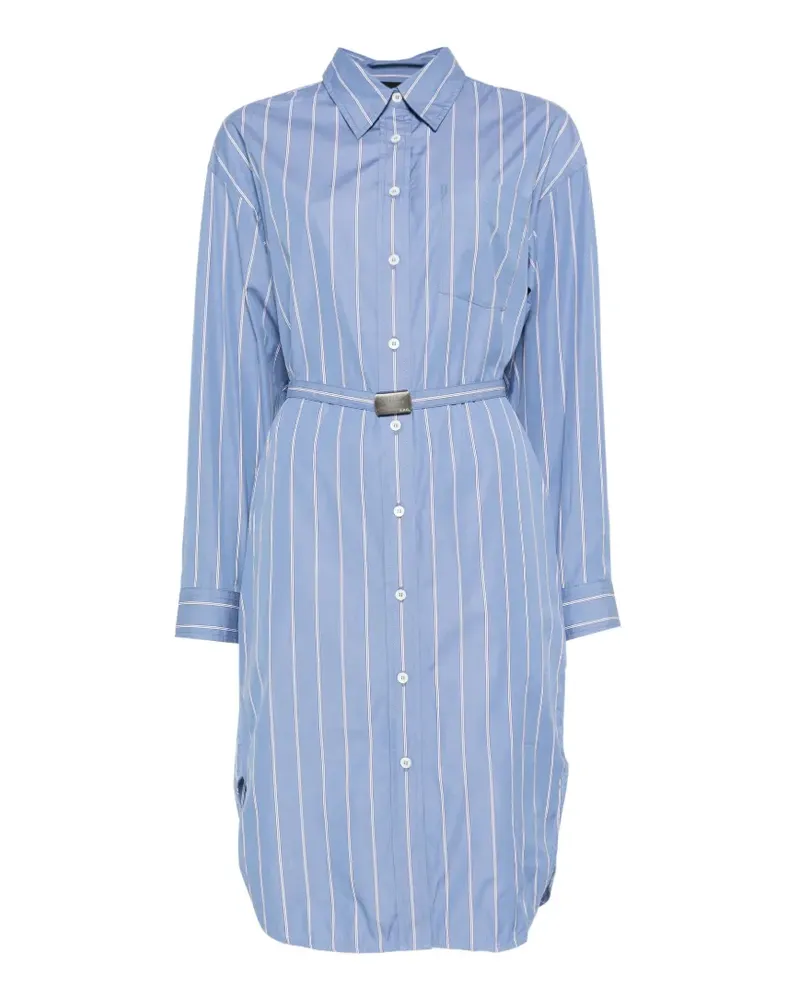 A.P.C. striped belted shirt midi dress - Blau Blau
