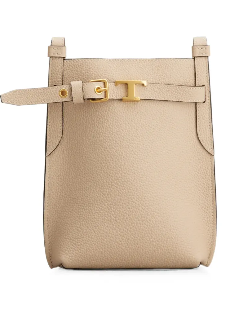 TOD'S phone holder in leather large - Nude Nude
