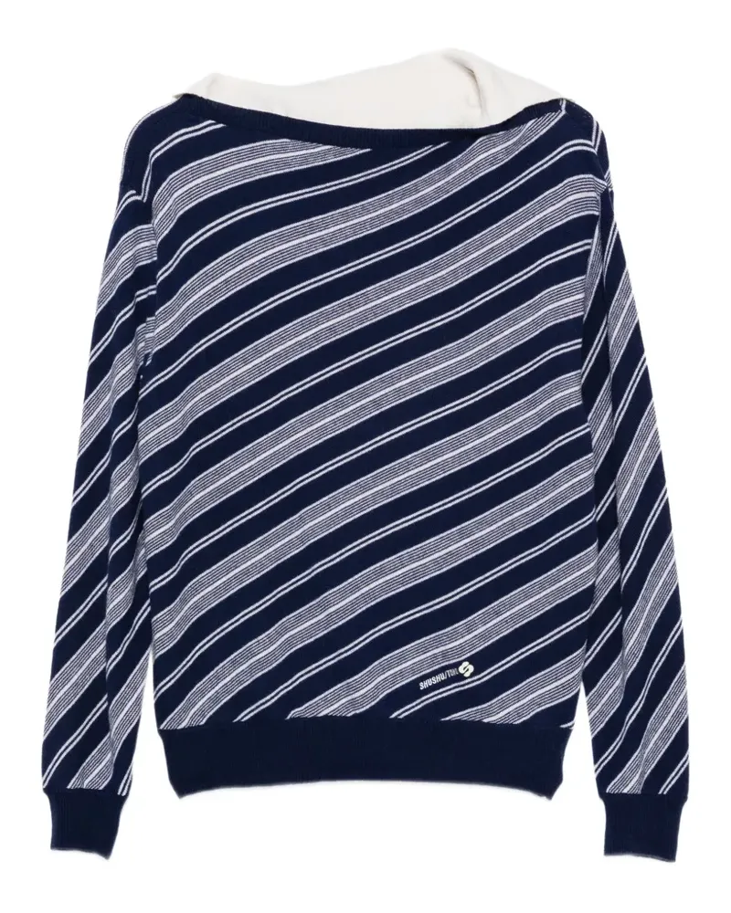 SHUSHU/TONG Gestreiftes Sweatshirt - Blau Blau