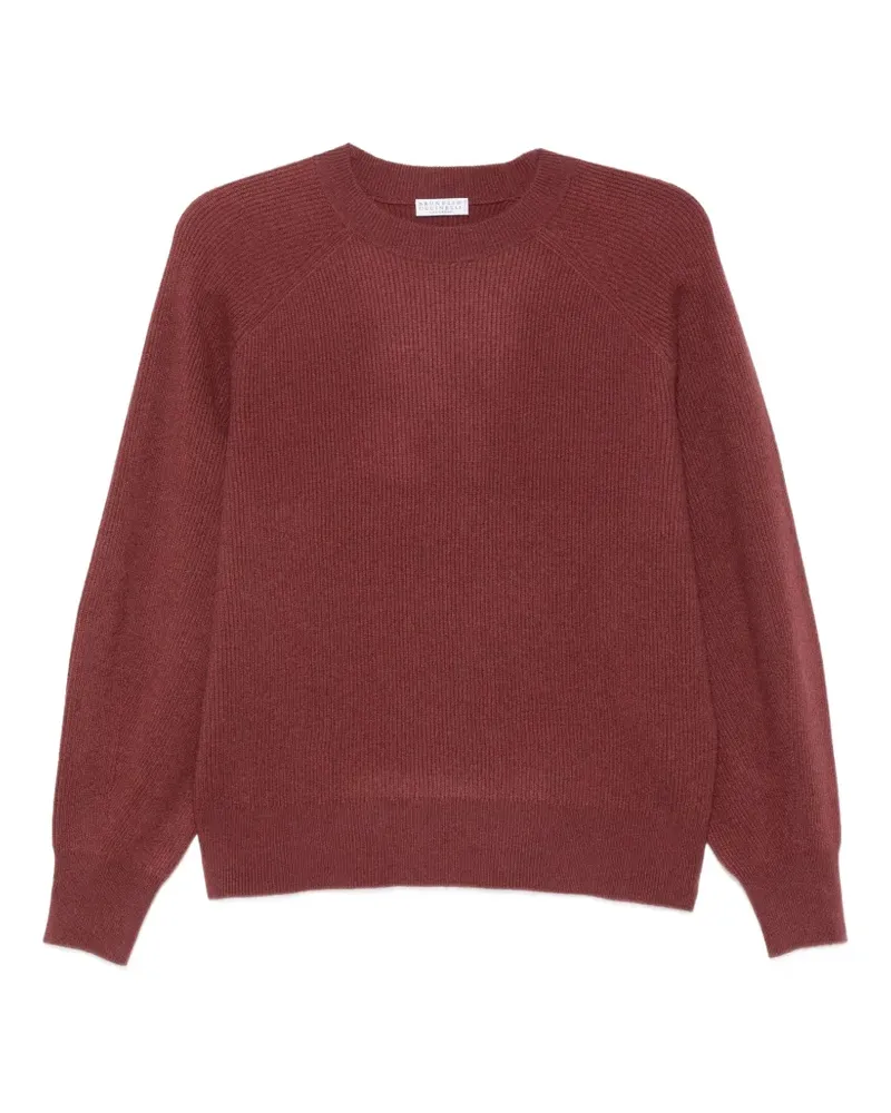 Brunello Cucinelli ribbed-knit raglan-sleeve sweater - Rot Rot