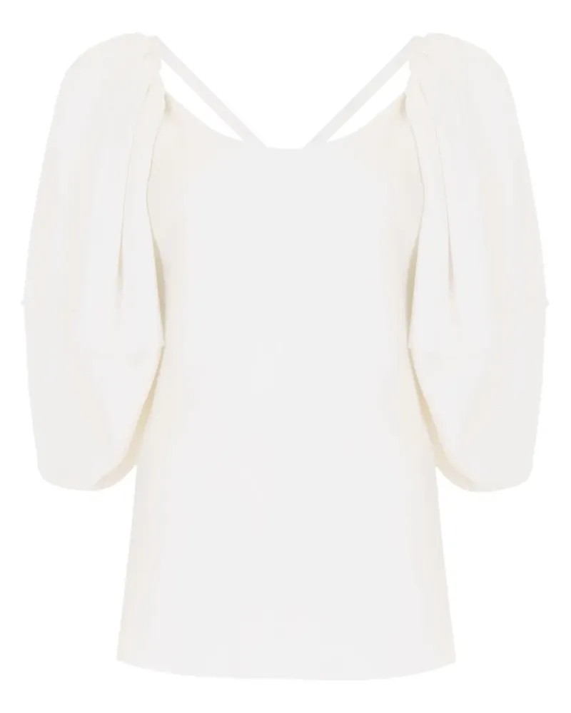 Gloria Coelho Henrique VIII Kreppbluse - Weiß Weiß