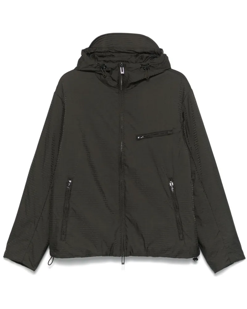 Emporio Armani Kapuzenjacke aus Logo-Jacquard - Grün Grün