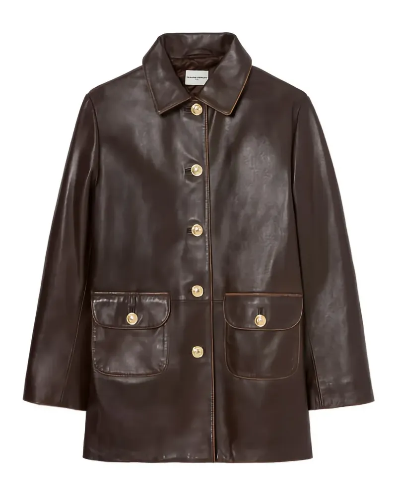 Claudie Pierlot Lederjacke mit Knopfverschluss - Braun Braun