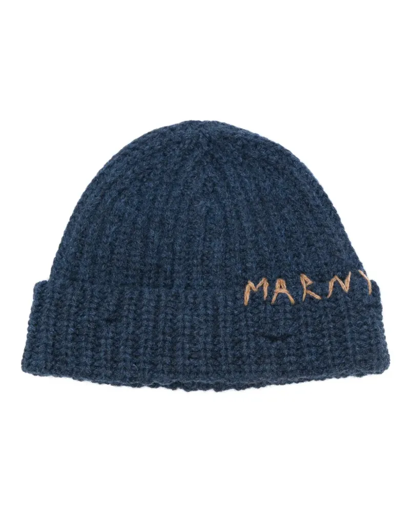 Marni Beanie mit Logo-Stickerei - Blau Blau
