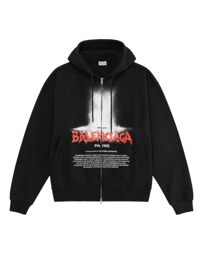 Balenciaga The Door graphic-print zip-up hoodie - Schwarz Schwarz