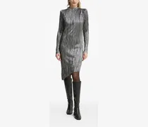 Kleid mit Puffärmeln - Silber