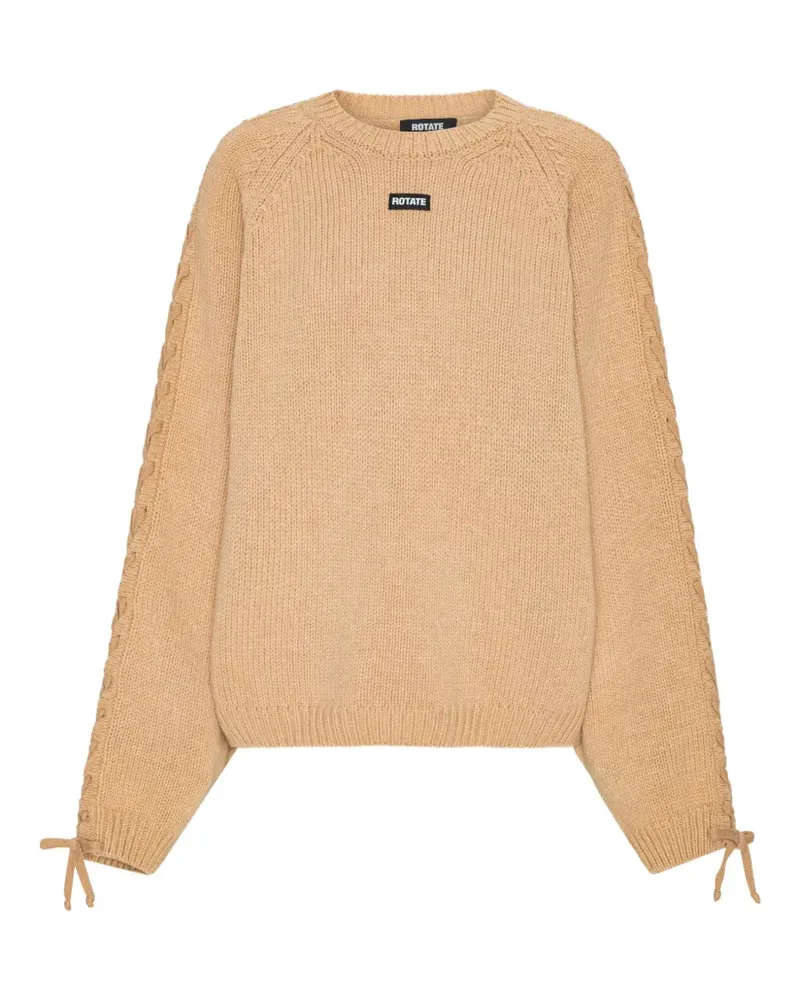 ROTATE Birger Christensen Langärmeliger Pullover mit rundem Ausschnitt - Braun Braun