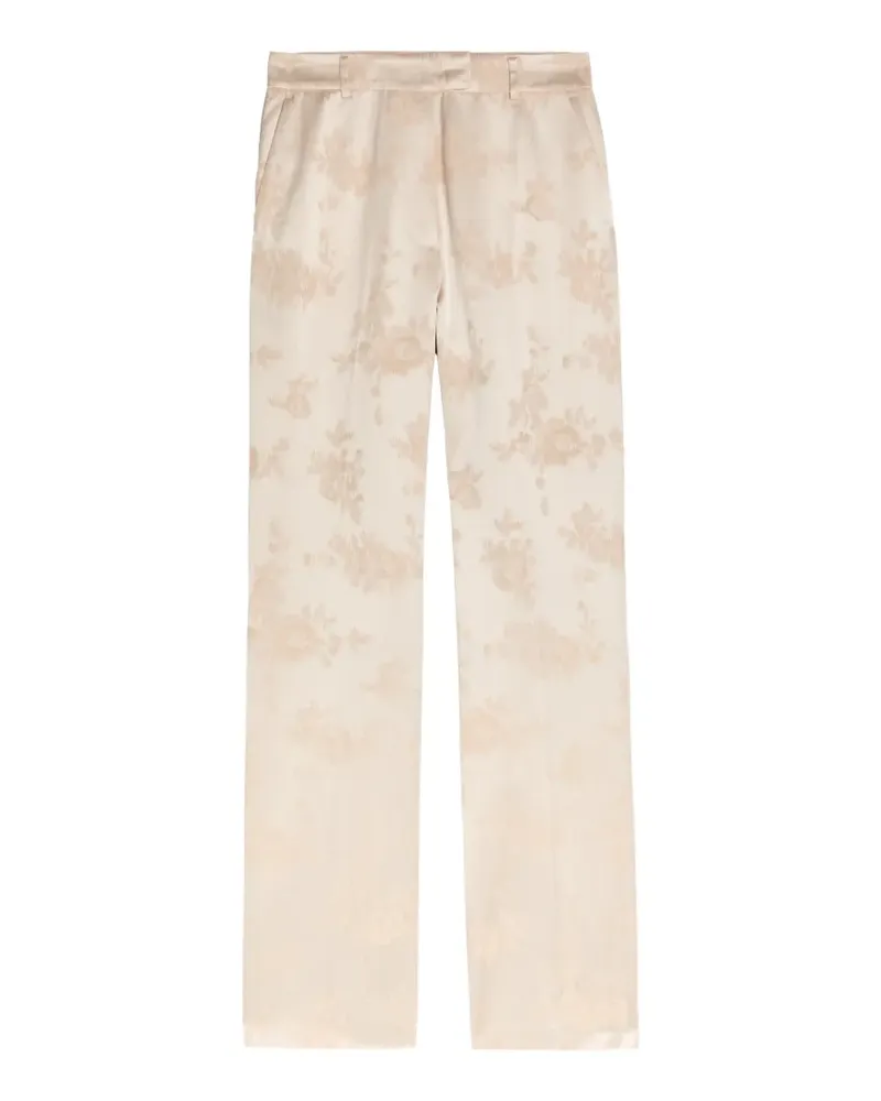 Ganni Jacquard-Hose mit Blumenmuster - Nude Nude