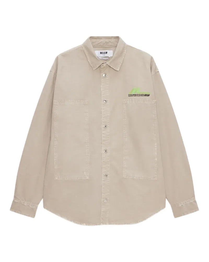 MSGM Hemd mit geknöpfter Tasche - Nude Nude