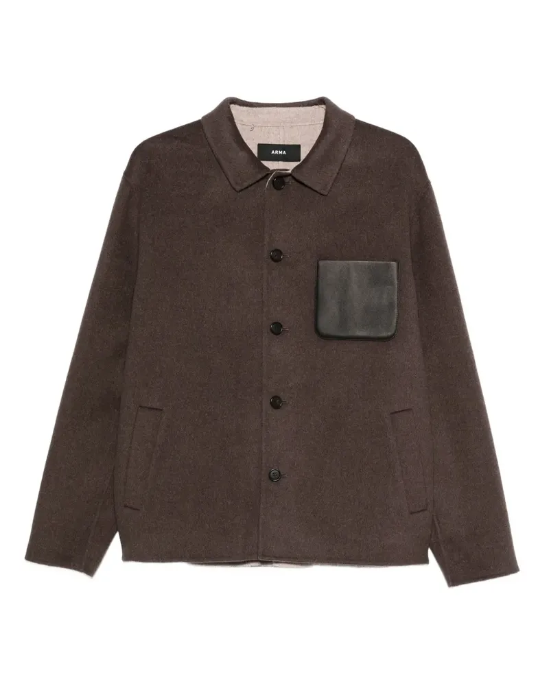 Arma Hemdjacke mit Ledertasche und Knopfverschluss - Braun Braun