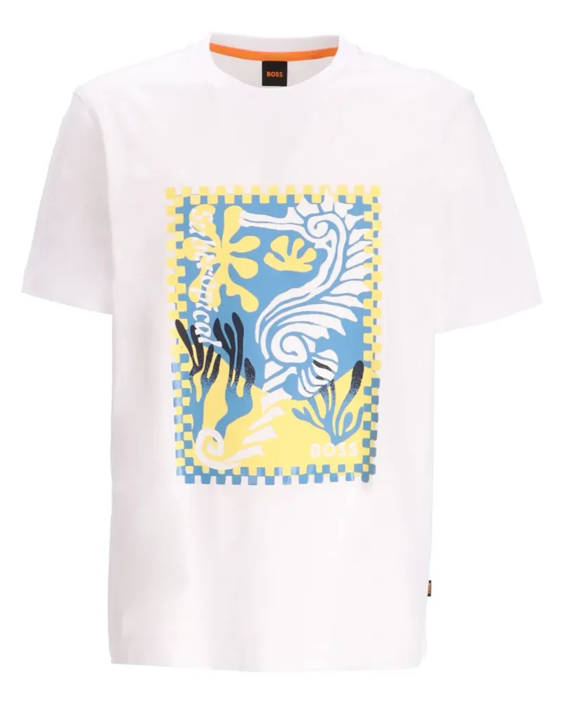 HUGO BOSS T-Shirt mit grafischem Print - Weiß Weiß