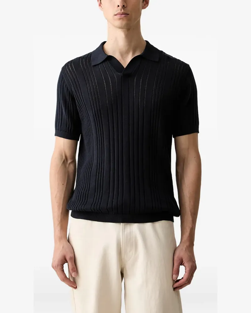 Karl Lagerfeld ribbed-knit short-sleeve T-shirt - Blau Blau