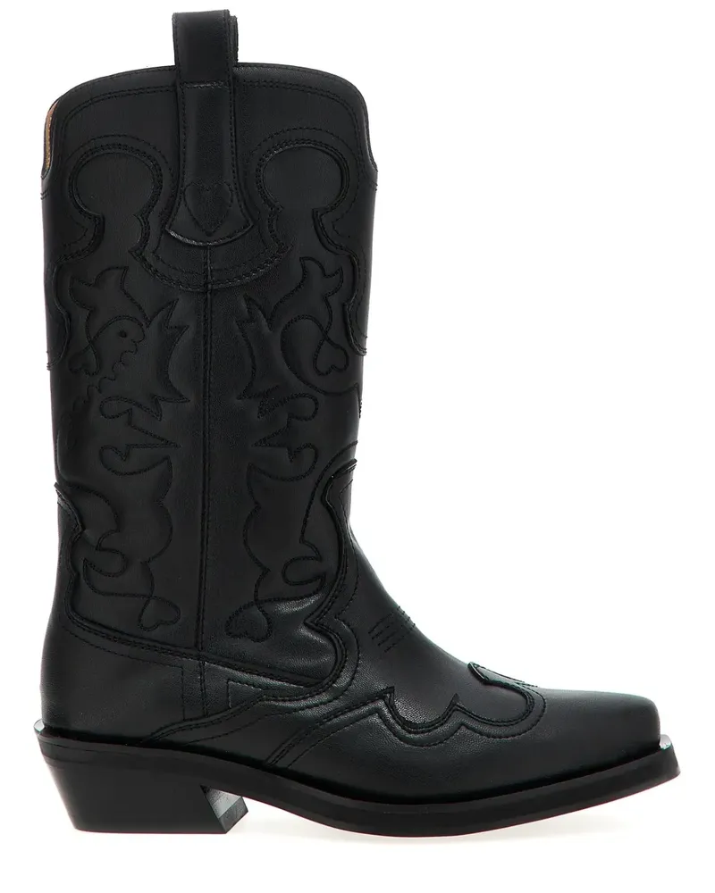Ganni Western Cowboystiefel - Schwarz Schwarz