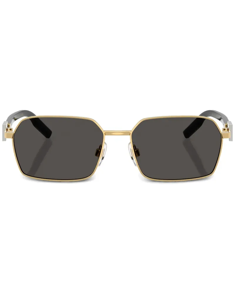 Dolce & Gabbana Sonnenbrille mit Logo-Schild - Gold Gold