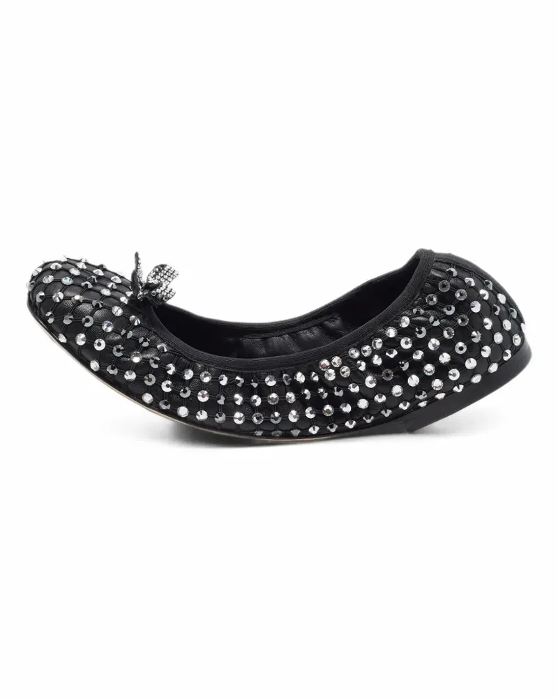 René Caovilla Galaxia crystal-embellished ballet flats - Schwarz Schwarz