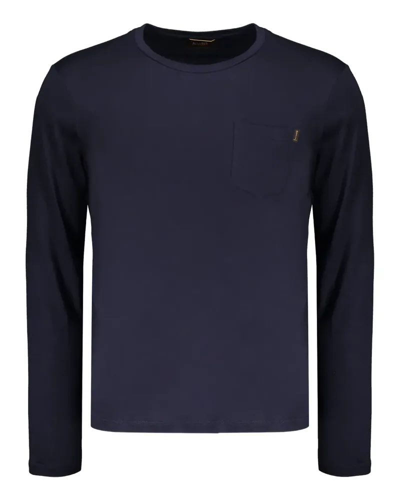 MOORER T-Shirt mit Brusttasche - Blau Blau