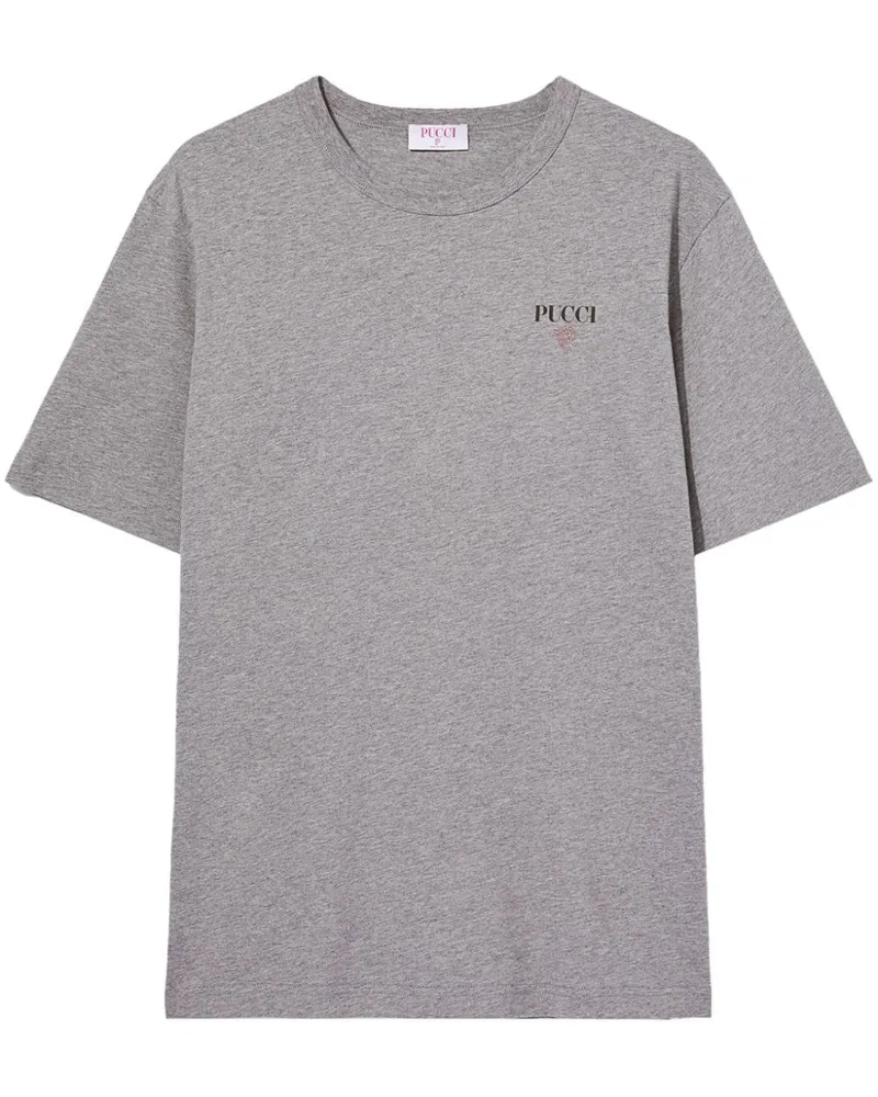 Emilio Pucci T-Shirt mit Logo-Print - Grau Grau