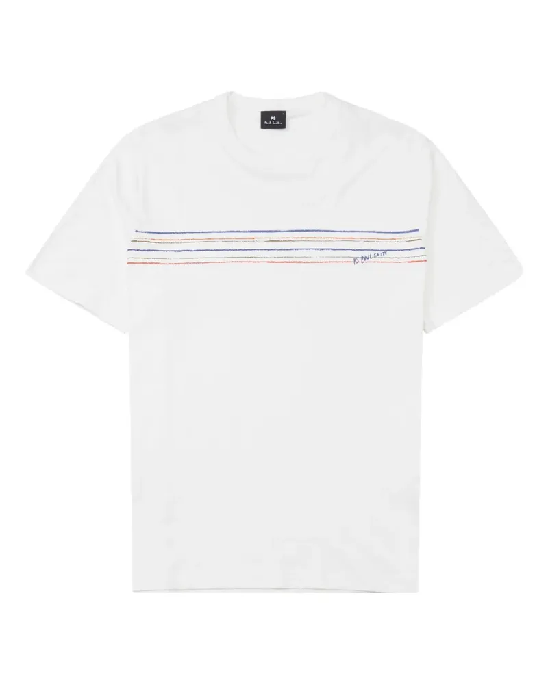 Paul Smith stripe-print short-sleeve T-shirt - Weiß Weiß