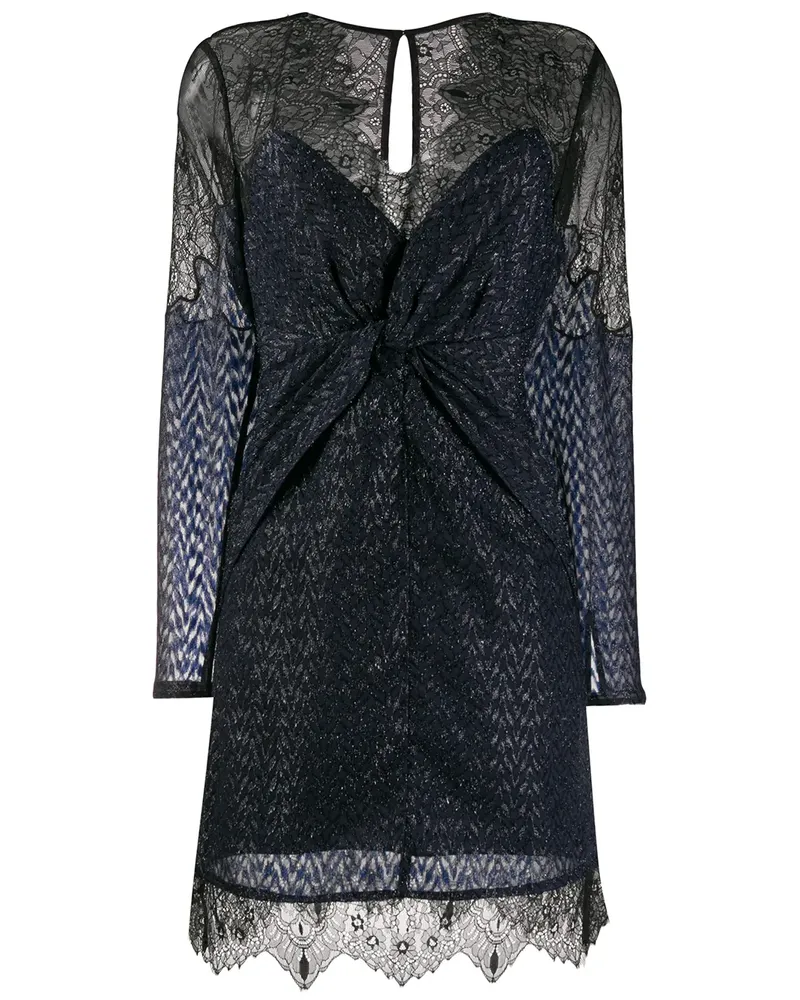 Self-Portrait Kleid mit Knotendetail - Blau Blau