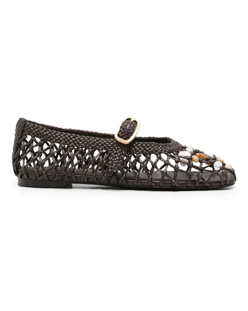 Cult Gaia Mercier Ballerinas mit Perlen - Braun Braun