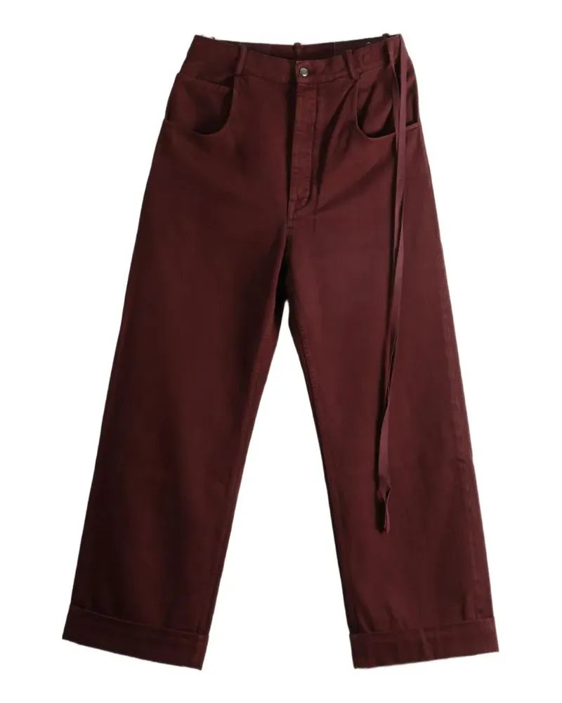 Ann Demeulemeester Kristel Wide-Leg-Hose mit Riemendetail - Rot Rot