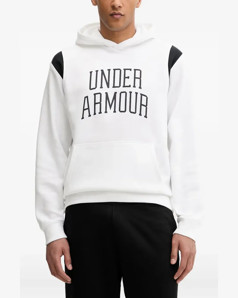 Under Armour Rival logo-print panelled hoodie - Weiß Weiß