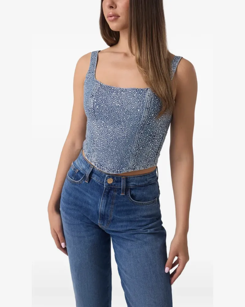 Guess Jeanskorsett mit Strass - Blau Blau