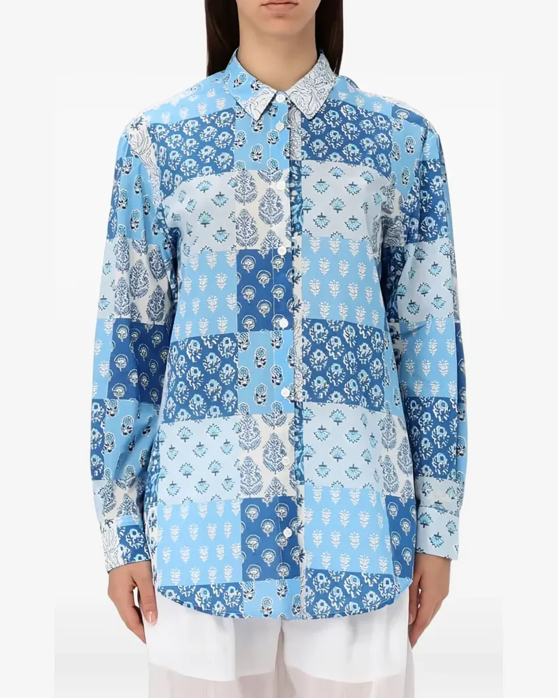 MC2 Saint Barth Brigitte Hemd im Patchwork-Look - Blau Blau