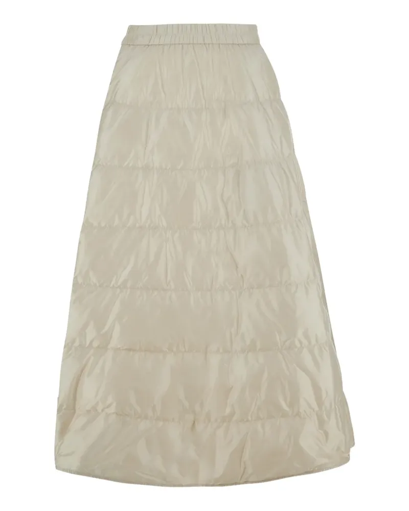 Moncler quilted logo-patch maxi skirt - Nude Nude
