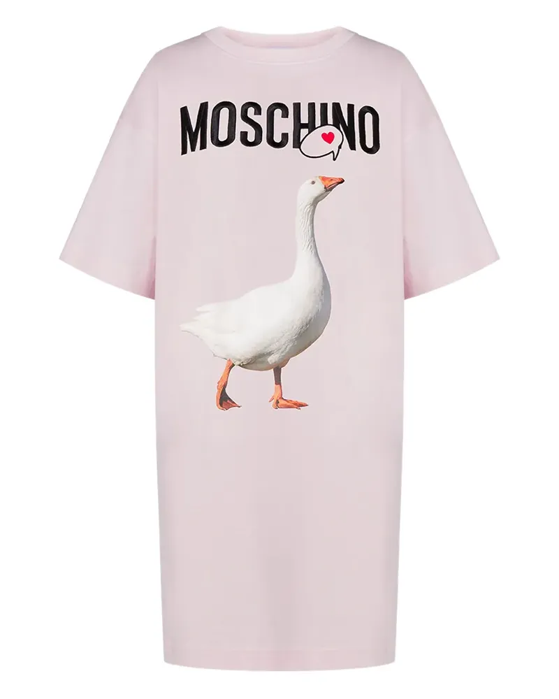 Moschino T-Shirtkleid mit Gänse-Print - Rosa Rosa