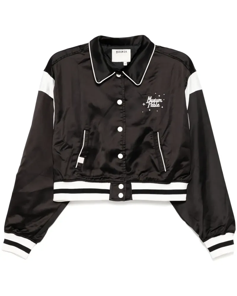 Musium Div. Cropped-Sportjacke mit Stehkragen - Schwarz Schwarz