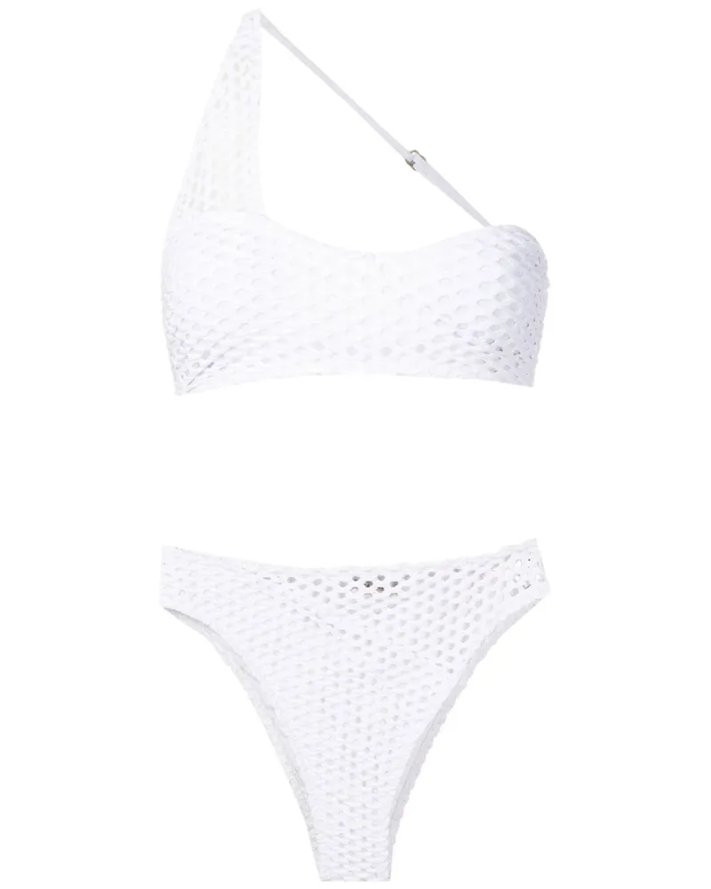 Amir Slama Einschultriger High-Waist-Bikini - Weiß Weiß